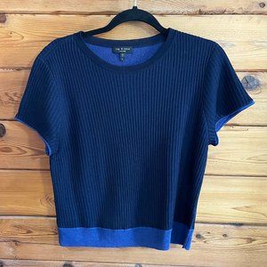 rag & bone Navy and Blue Ribbed Top